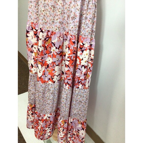 Floral Boho Tiered Maxi Dress Womens Large - Picture 6 of 10